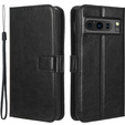 Etui z klapką do Google Pixel 8 Pro, Crazy Horse Wallet, czarne