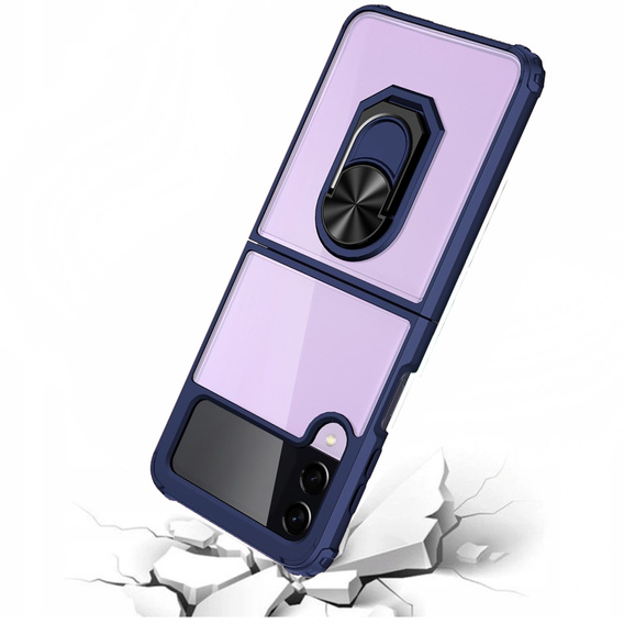Etui do Samsung Galaxy Z Flip4 5G, Clear Ring, niebieskie