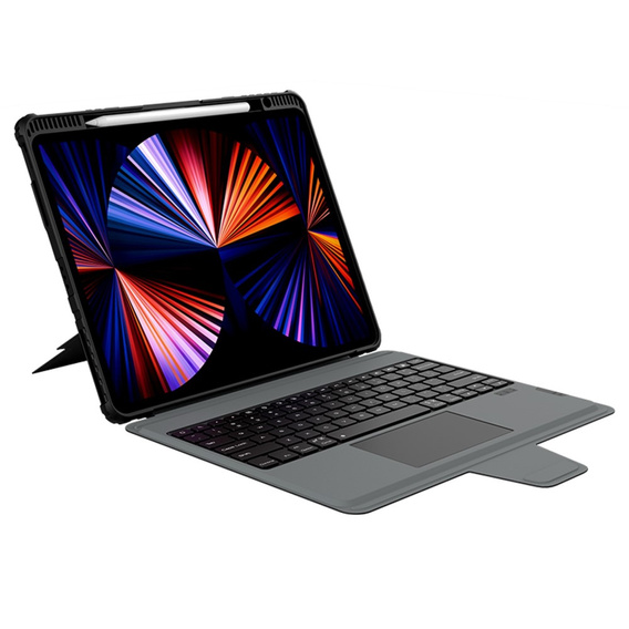 Etui z klawiaturą do iPad Pro 12.9" 2022/2021/2020 (6/5/4 gen.), NILLKIN Bumper Pen Slot, czarne