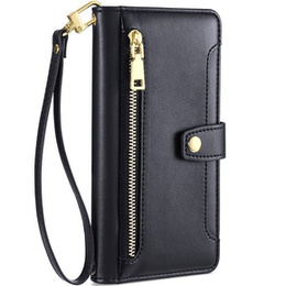 Etui z klapką do Motorola Moto G53 5G/ G23 4G/ G13 4G, Wallet Zipper Pocket, czarne