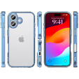 Etui do iPhone 17, z osłoną aparatu, przezroczyste z niebieskimi bokami