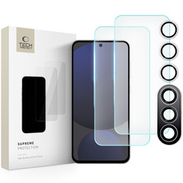 2x Szkło Tech-Protect + szkło na aparat, Supreme set, do Samsung Galaxy S24 FE, przezroczyste