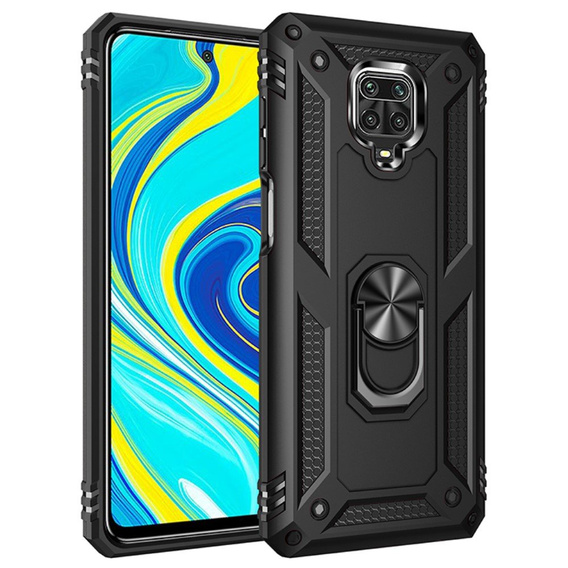 Etui pancerne do Xiaomi Redmi Note 9S / 9 Pro, Nox Case Ring, czarne