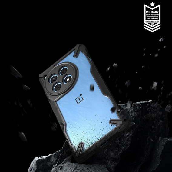 Etui pancerne Ringke do OnePlus 12R 5G, Fusion X, Przezroczyste / Czarne
