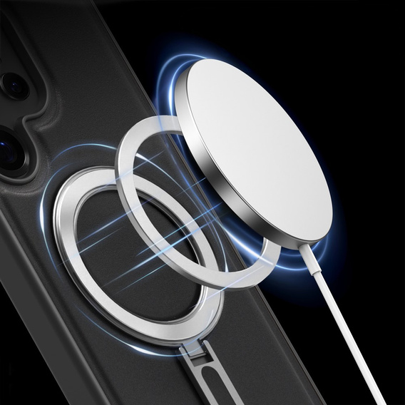 Etui do Samsung Galaxy S25 Ultra, kompatybilne z MagSafe, z podstawką – czarne