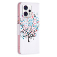 Etui z klapką do Motorola Moto G53 5G / G23 / G13, Wallet, Colorful Tree białe