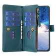 Etui z klapką do Samsung Galaxy A25 5G, Wallet Zipper Pocket, zielone