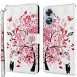 Etui z klapką do Oppo A17, Wallet Light Spots Decor, tree, białe