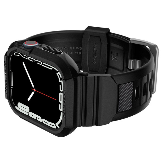 Pasek z etui Spigen do Apple Watch 4/5/6/7/8/9/SE 44/45mm, Rugged Armor Pro, Czarny