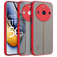 Etui silikonowe do Realme 11 Pro / 11 Pro +, z ochroną aparatu, przezroczyste / czerwone