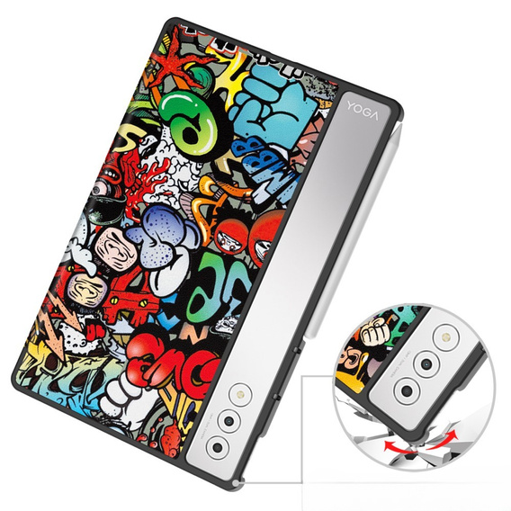 Etui do Lenovo Yoga Tab Plus 12,7", Smartcase, graffiti