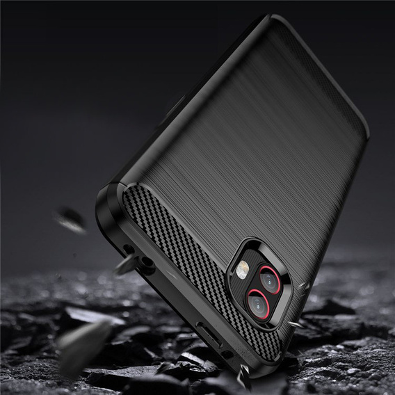 Zestaw Etui Karbon do Samsung Galaxy Xcover 6 Pro 5G, Czarne + Szkło 9H