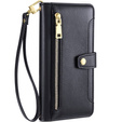 Etui z klapką do Motorola Moto G53 5G/ G23 4G/ G13 4G, Wallet Zipper Pocket, czarne