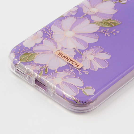 Etui do Samsung Galaxy A54 5G, Suritch Full Body Flowers, fioletowe
