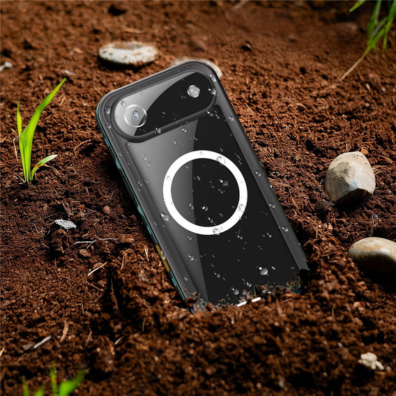 Etui do iPhone 17 Air, Wodoodporne IP68, SHELLBOX MagSafe, niebieskie