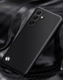 Etui skórzane do Samsung Galaxy M55 5G, leather hybrid, carbon czarne