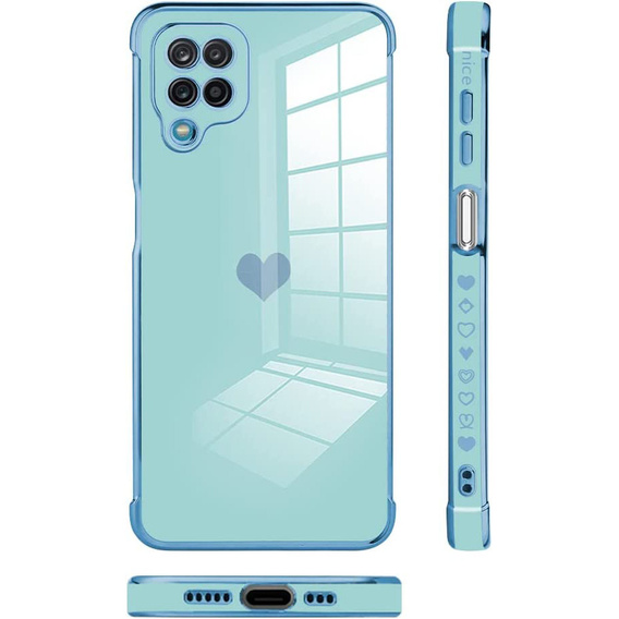Etui do Samsung Galaxy A12 / M12 / A12 2021, Electro heart, niebieskie