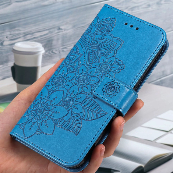 Etui z klapką do Samsung Galaxy A54 5G, Mandala, niebieskie