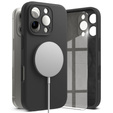 Etui Ringke do iPhone 16 Pro Max, Silicone MagSafe, czarne + Szkło Hartowane 9H