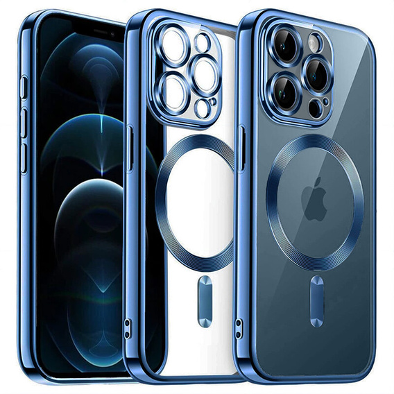 Etui do iPhone 12 Pro, Electro MagSafe, niebieskie + Szkło na ekran