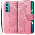 Etui z klapką do Motorola Edge 30, Butterfly, różowe