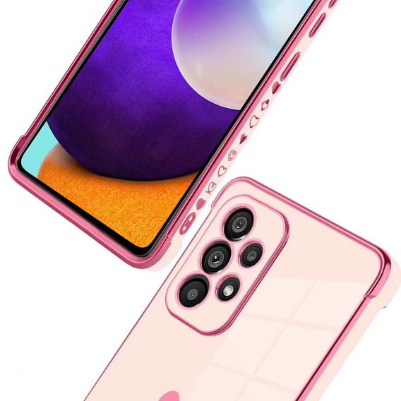 Etui do Samsung Galaxy A52/A52S, Electro heart, różowe rose gold