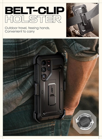 Etui Supcase UB Pro SP+noSP do Galaxy S24 Ultra, czarne