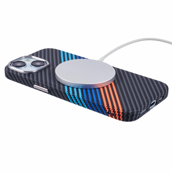 Etui do iPhone 13, Carbon Fiber MagSafe, granatowe