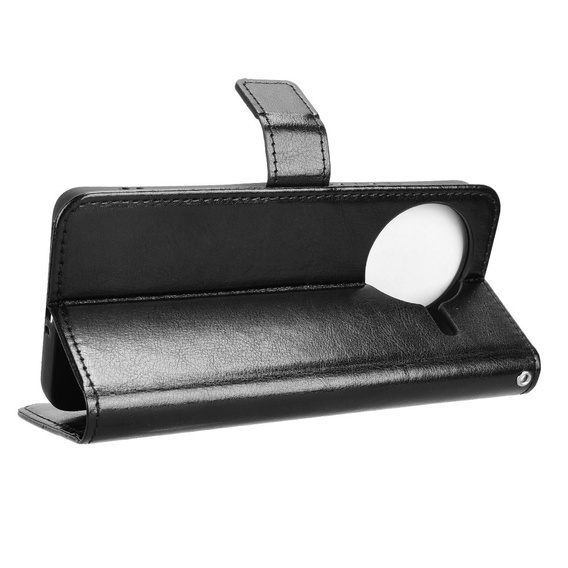 Etui z klapką do Xiaomi Poco F7 Pro, Crazy Horse Wallet, czarne