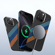 Etui do iPhone 13 Pro, Carbon Fiber MagSafe, granatowe