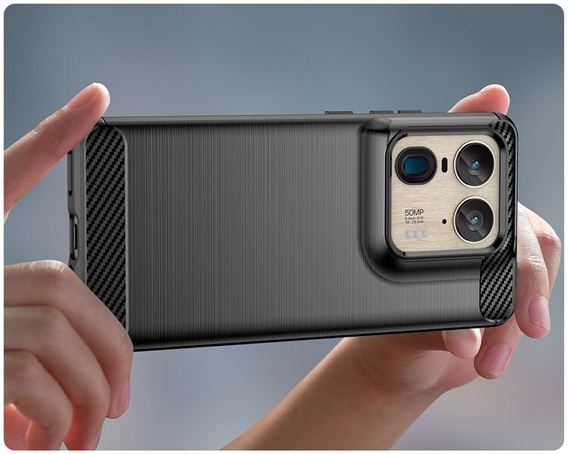 Etui do Motorola Edge 50 Ultra, Carbon, czarne