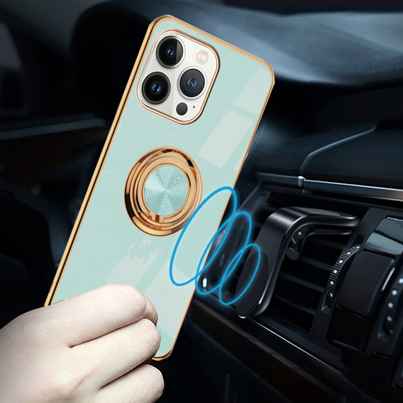 Etui do iPhone 13 Pro, Electro Ring, zielone