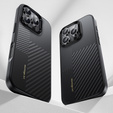 Etui BENKS Kevlar do iPhone 16 Pro, Carbon Fiber Metal Frame, do MagSafe, czarne