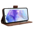 Etui z klapką do Samsung Galaxy A35 5G, Card Slot, brązowe