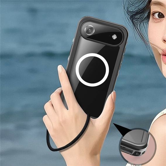 Etui do iPhone 17 Air, Wodoodporne IP68, SHELLBOX MagSafe, czarne