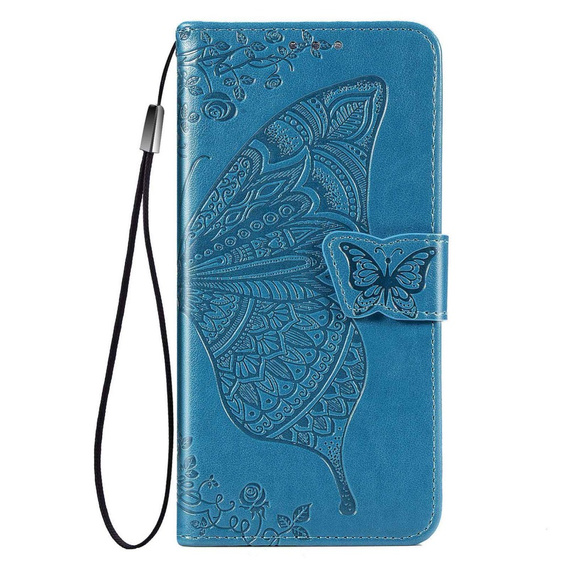 Etui z klapką do Samsung Galaxy M33, Butterfly, niebieskie