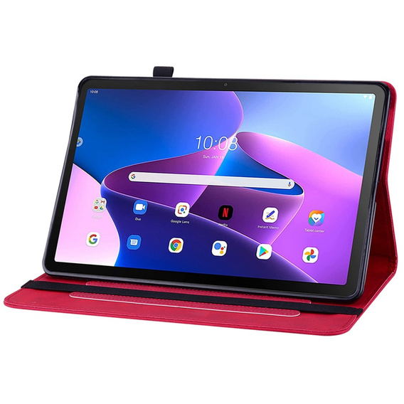 Etui do Lenovo Tab M10 10.1 Gen 3, Wallet Pen Slot, czerwone