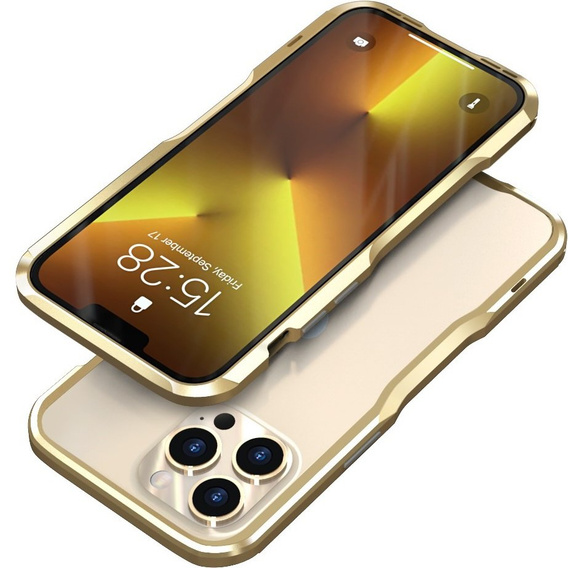 Etui LUPHIE do iPhone 13 Pro, Armor Bumper, złote
