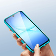 Etui do Samsung Galaxy A17 5G, Magnetic Dual Glass, przezroczyste z niebieskimi bokami