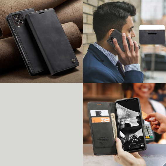 Etui CASEME do Samsung Galaxy M33 5G, Leather Wallet Case, czarne