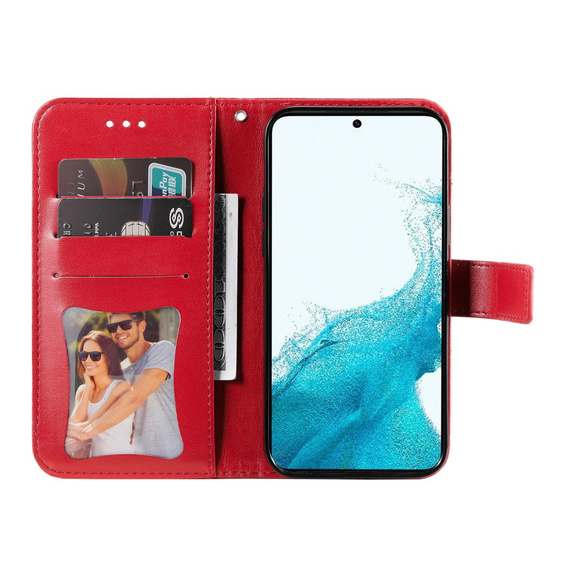 Etui z klapką do Samsung Galaxy A54 5G, Mandala, czerwone