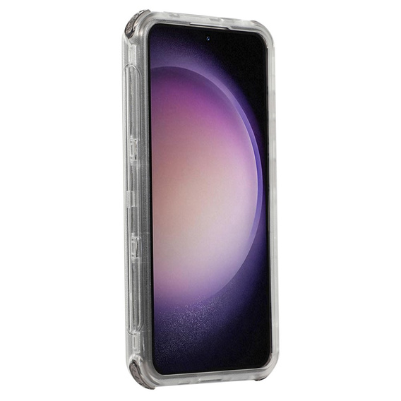 Pancerne Etui do Samsung Galaxy S24+, Belt Clip, z klipsem, przezroczyste / czarne