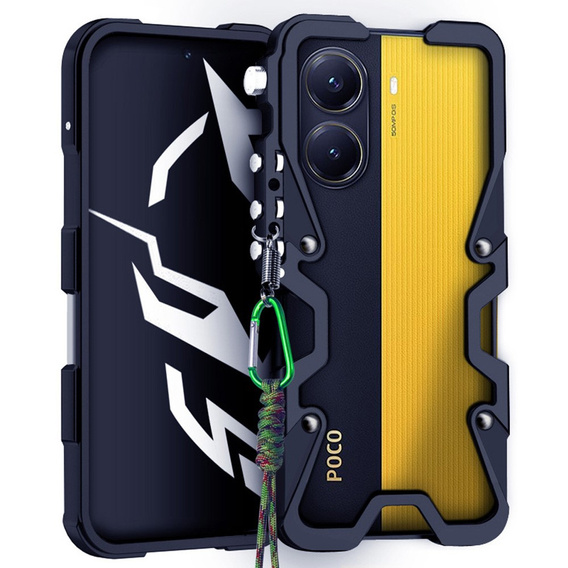 Aluminiowe etui ochronne bumper do Xiaomi Poco X7 Pro 5G – czarne