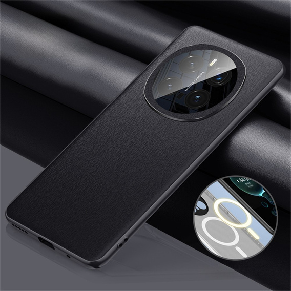 Etui do Honor Magic 7 Pro 5G, Leather Hybrid MagSafe, czarne