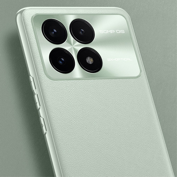 Etui skórzane do Xiaomi Poco F6 Pro, leather hybrid, zielone