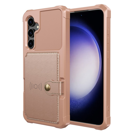 Etui do Samsung Galaxy S23 FE, Card Holder Kickstand, różowe