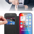 Etui z klapką do iPhone 16 Pro, RFID Wallet MagSafe z ochroną aparatu, czarne
