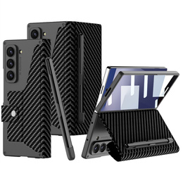 Etui portfelowe z klapką carbon czarny do Samsung Galaxy Z Fold 7 5G