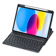 Etui z klawiaturą do iPad 11" 2025 A16 (11 gen.) / iPad 10.9" 2022 (10 gen.), Rotary 360° Leather, czarne