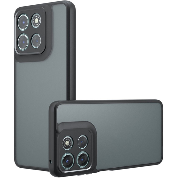 Etui do Xiaomi Redmi 15 5G / 4G, z ochroną aparatu, przezroczyste z czarnymi bokami